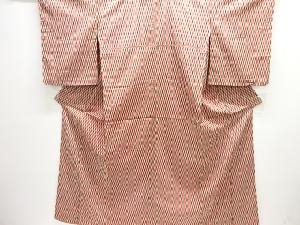 大正ロマン　斜め格子模様織り出しお召着物